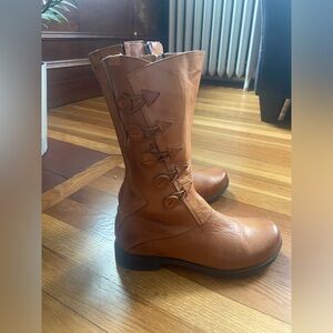 JAFA Buttoned Light Brown Leather Riding Boots size 39